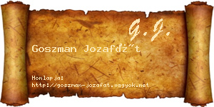 Goszman Jozafát névjegykártya